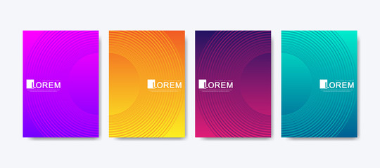 Abstract geometric pattern background with lines texture. Modern colorful abstract gradient pattern background for poster cover design web brochure leaflet flyer banner. Wave shapes bright gradient