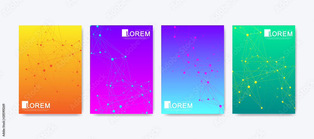 Poster Modern colorful abstract gradient lines pattern background cover design. Trendy vector template for web, brochure, leaflet, flyer, cover, banner, poster. Cool bright gradients. Vivid vibrant color