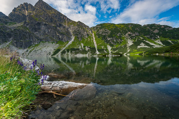 Alpine Lake Black Pond (Czarny Staw Gasienicowy) in Tatra Poland