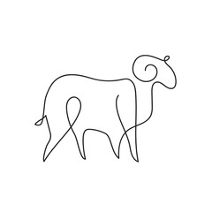 Farm animal. Vector graphics in a minimalistic style. Logo illustration.