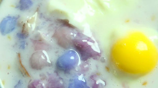 dumplings in coconut cream or Buo Loi , Thai famous dessert