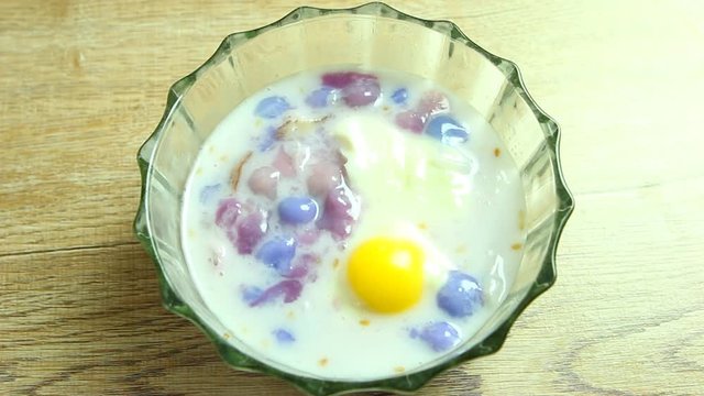 dumplings in coconut cream or Buo Loi , Thai famous dessert