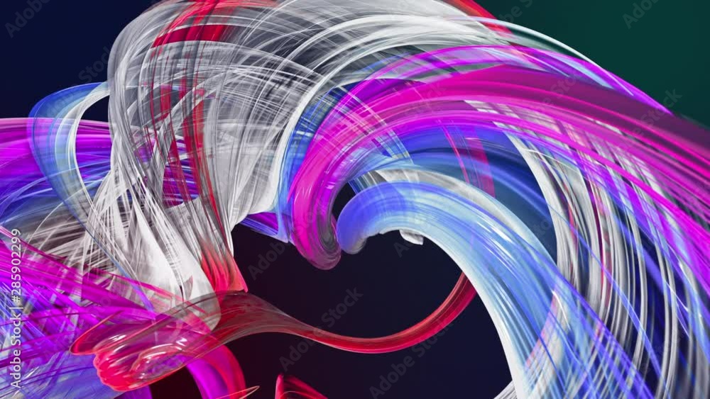 Poster abstract transparent ribbons in motion as seamless creative background. colorful stripes twist in a 