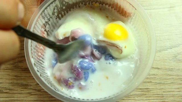 dumplings in coconut cream or Buo Loi , Thai famous dessert