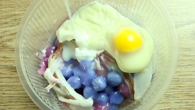 dumplings in coconut cream or Buo Loi , Thai famous dessert