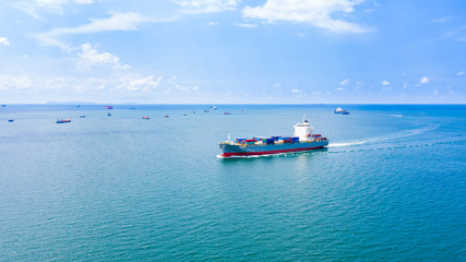 transportation business cargo containers logistics shipping service import and export international by the sea