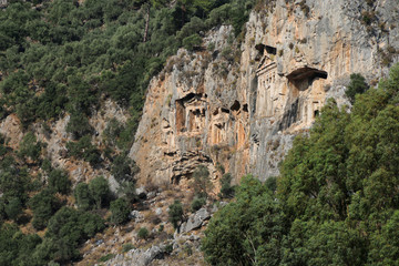 Rock temple tombs in Dalyan/Turkey