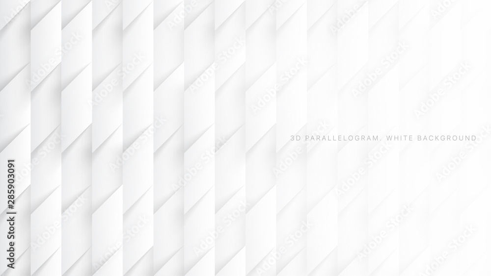 Poster 3d vector parallelograms simple white abstract background. three dimensional science technology tetr