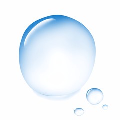 Water drop drawing. blue bubble