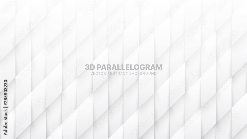 Aufkleber 3d vector parallelogram pattern conceptual sci-fi abstract white background. science technological t