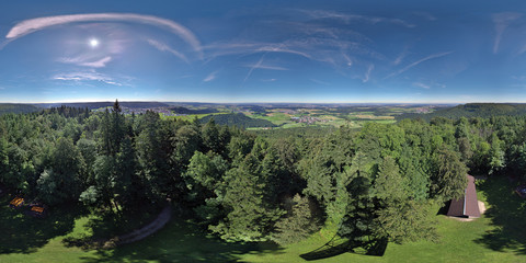 Blick vom Lemberg, Schwäbische Alb, auf Rottweil und die Baar