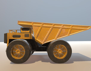 Fototapeta premium yellow dumper,track,3d render.