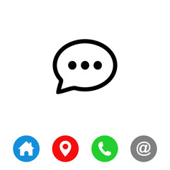 chat bubble message icon vector for web