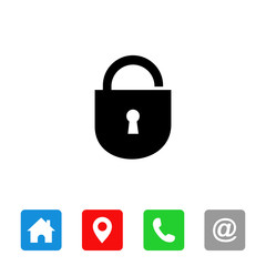 lock icon, symbol vector design