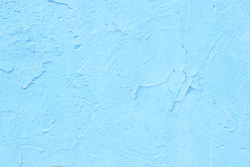 Cement painted wall background, baby-blue pastel color texture
