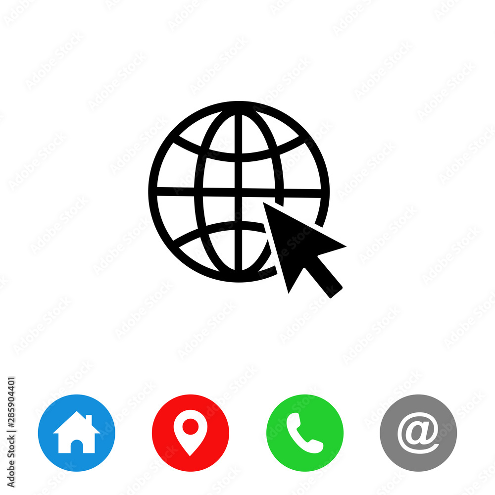 Poster globe go to web icon. vector design. symbol for web.
