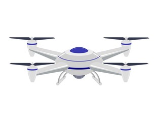Guided air vehicle on a white background. Vector drawing of a drone. Vector illustration of the aircraft