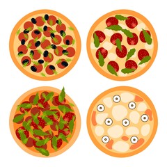 Pizza on a white background. Vector illustration