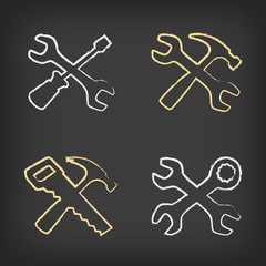 drawn tools icon set