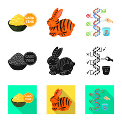 Isolated object of test and synthetic icon. Collection of test and laboratory stock vector illustration.