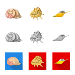 Fototapeta premium Vector illustration of animal and decoration icon. Set of animal and ocean stock vector illustration.