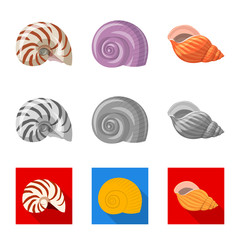 Vector design of animal and decoration sign. Set of animal and ocean vector icon for stock.
