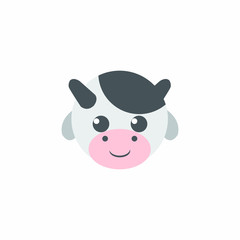 Avatar of a cow on a white background, cartoon cow logo vector mascot character avatar download
