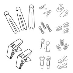 Vector design of housework and household sign. Set of housework and collection stock symbol for web.