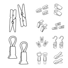 Vector design of housework and household sign. Set of housework and collection stock vector illustration.