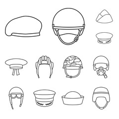 Vector illustration of uniform and soldier symbol. Set of uniform and modern vector icon for stock.