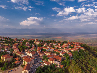 aerial view of the city. drones foto