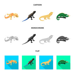 Isolated object of tail and fauna icon. Set of tail and environment vector icon for stock.
