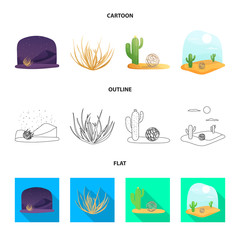 Isolated object of landscape and nature logo. Set of landscape and environment stock symbol for web.