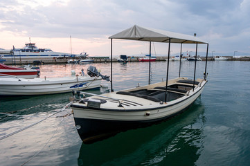 Fototapeta premium Fishing boat in a small seaport