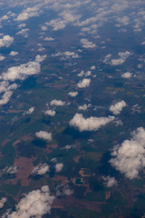 Fototapeta na wymiar Beautiful panoramic view from airplane, Germany, flying airplane.