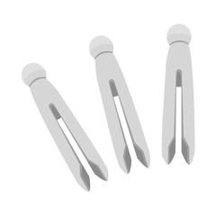 Vector design of clothespin and pin sign. Set of clothespin and wooden vector icon for stock.