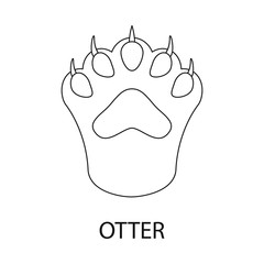 Isolated object of otter and paw icon. Set of otter and wild stock vector illustration.