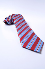 Simple red lining white necktie in creative style