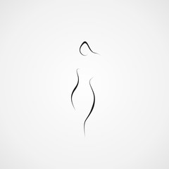 woman icon shape abstract line illustration