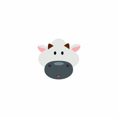 Avatar of a cow on a white background, cartoon cow logo vector mascot character avatar download