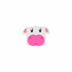 Avatar of a cow on a white background, cartoon cow logo vector mascot character avatar download