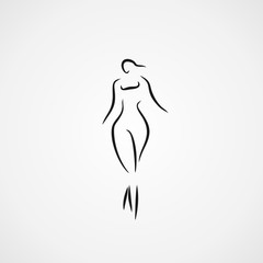 woman logo design shape vector