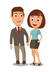 Fototapeta na wymiar Couple holding hands. Color flar vector illustration isolated white background