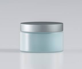 Glass jar for cosmetics with a lid - 3D illustration