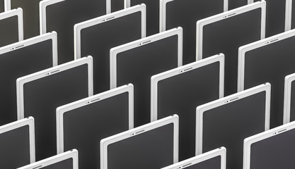 White row tablets - 3D illustration