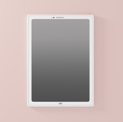 White tablet top view - 3D illustration