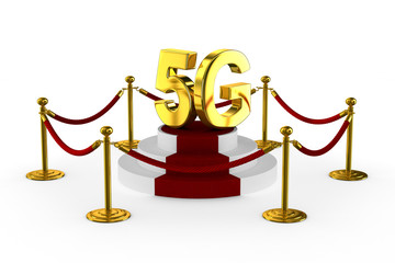 5g network on white background. Isolated 3D illustration