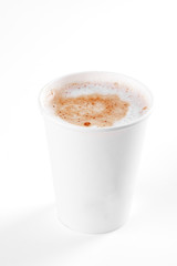 Coffee in takeaway cup mockup or mock ups isolated on white background