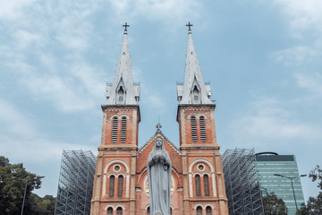 Obraz premium Saigon Notre Dame Cathedral Basilica in Ho Chi Minh city, Vietnam. Asia