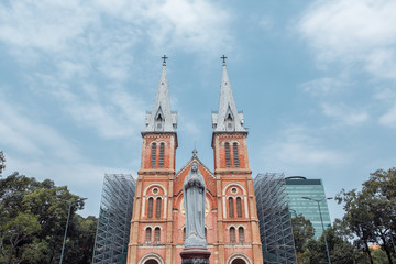 Saigon Notre Dame Cathedral Basilica in Ho Chi Minh city, Vietnam. Asia